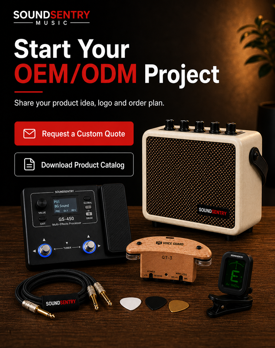 Contact Sound Sentry Music for OEM/ODM inquiries