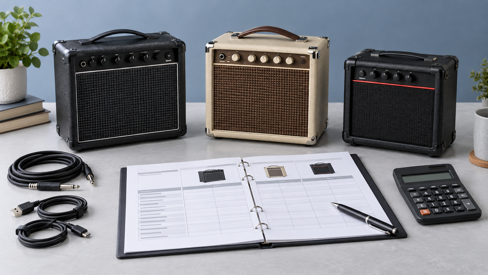 Portable guitar amplifier quotations arranged for a structured B2B comparison