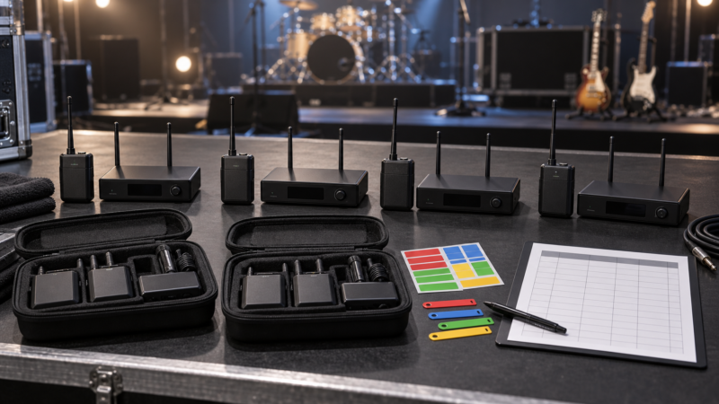 Wireless guitar systems arranged for multi-unit sample testing